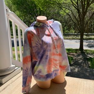 Nike Tie-Dye Multicolor Bright White Hoodie Unisex Peach Purple Vibrant Dri-Fit